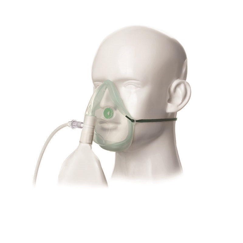 Киснева маска EcoLite для дорослих, високої концентрації з кисневою трубкою